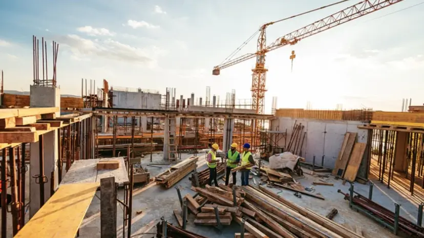 Construction workers on site